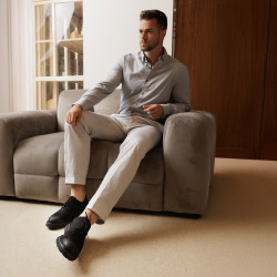 Men casual shoes 989 black velour lifestyle