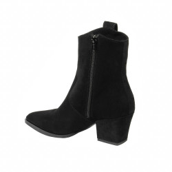 Ghete cu toc dama 1411-1 black velour