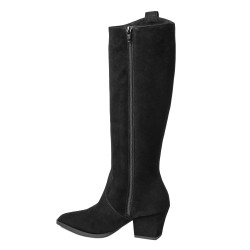 Cizma cu toc dama 1412 black velour