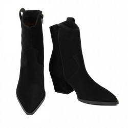 Ghete cu toc dama 1411 black velour