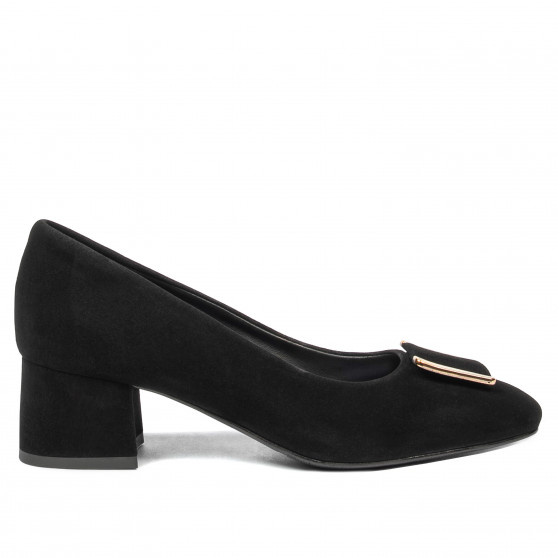 Women stylish, elegant shoes 1321 black velour