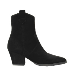 Ghete cu toc dama 1411-1 black velour