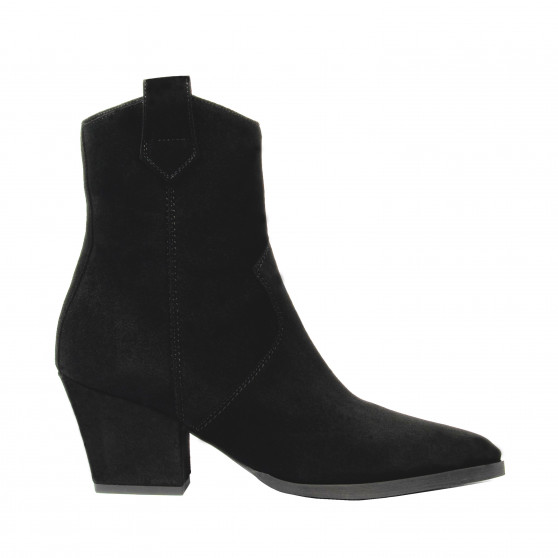 Ghete cu toc dama 1411-1 black velour