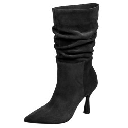 Ghete cu toc dama 1410 black velour
