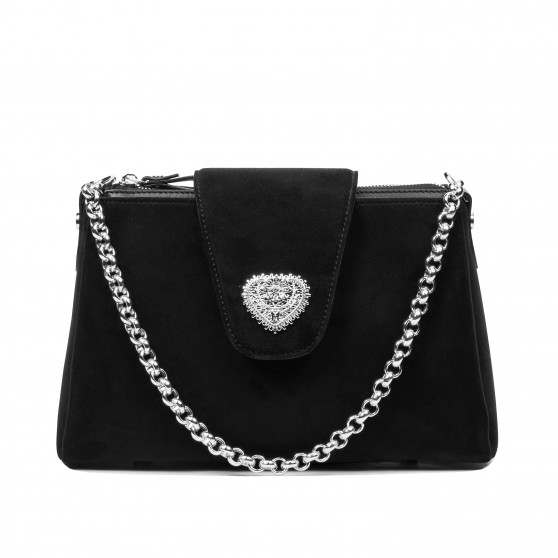 Women shoulder bag 051g 01 black camoscio