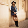 Ghete cu toc dama 1410 black velour lifestyle