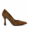 Women stylish, elegant shoes 1322 brown velour