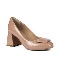 Women stylish, elegant shoes 1324 patent beige