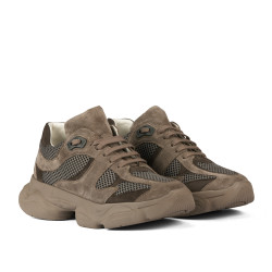 Women sport shoes 6102 sand velour combined