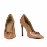 Women stylish, elegant shoes 1364 patent beige