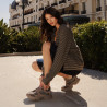 Women sport shoes 6102 sand velour combined lifestyle